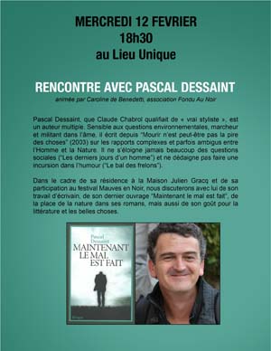 Pascal Dessaint au Lieu unique