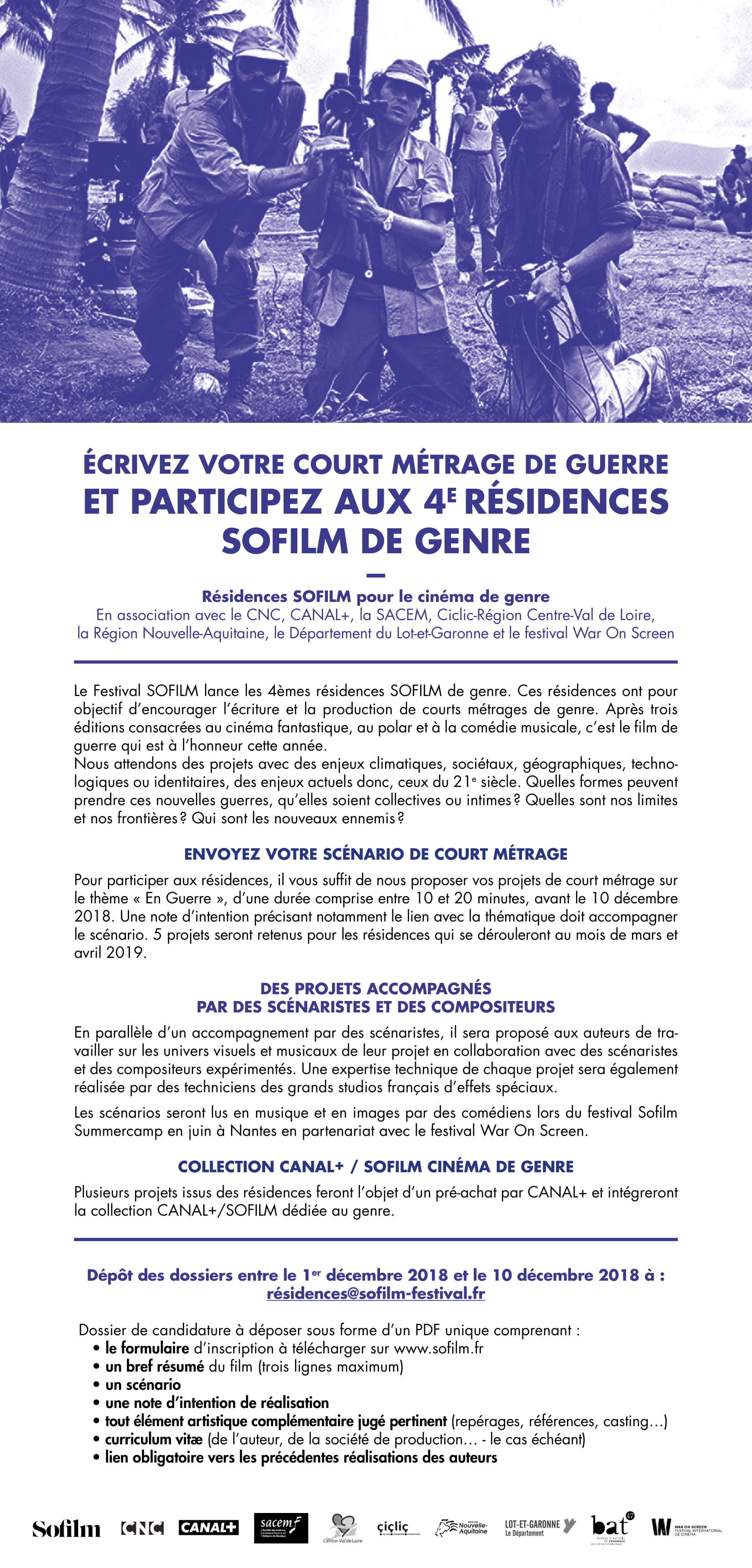 Appel  projets SOFILM... de guerre !